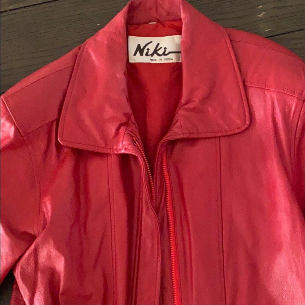 Red vintage 80’s leather jacket